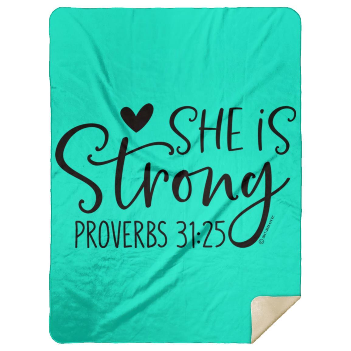 She is Strong - Premium Mink Sherpa Blanket 60x80 - Jesus Surfed Apparel Co. 