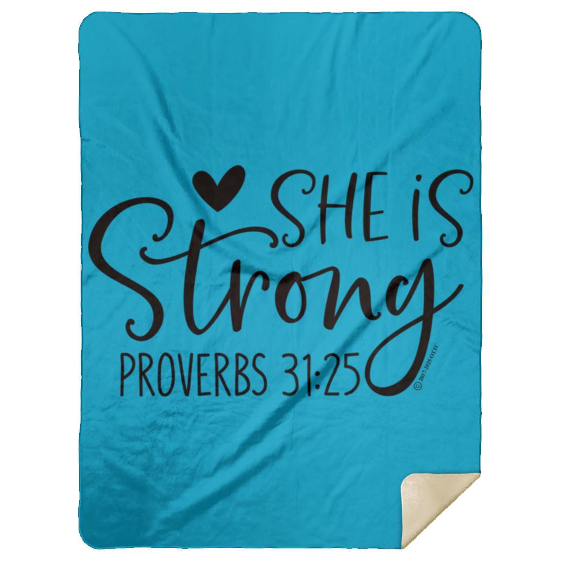 She is Strong - Premium Mink Sherpa Blanket 60x80 - Jesus Surfed Apparel Co. 