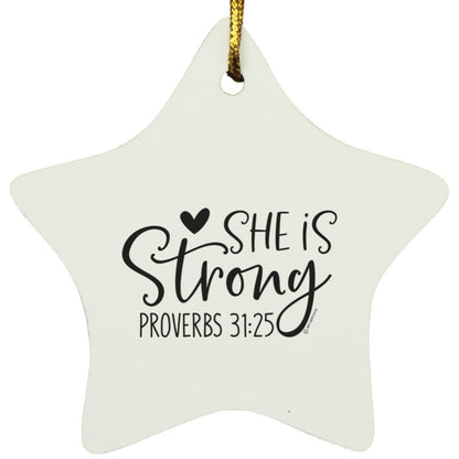 She is Strong - Star Ornament - Jesus Surfed Apparel Co. 