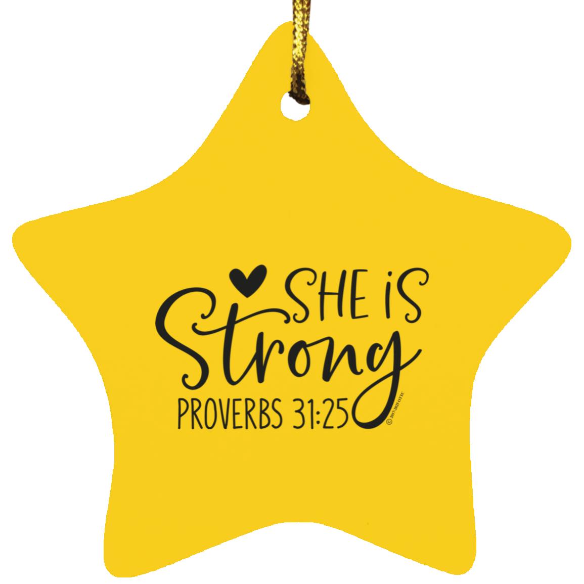 She is Strong - Star Ornament - Jesus Surfed Apparel Co. 