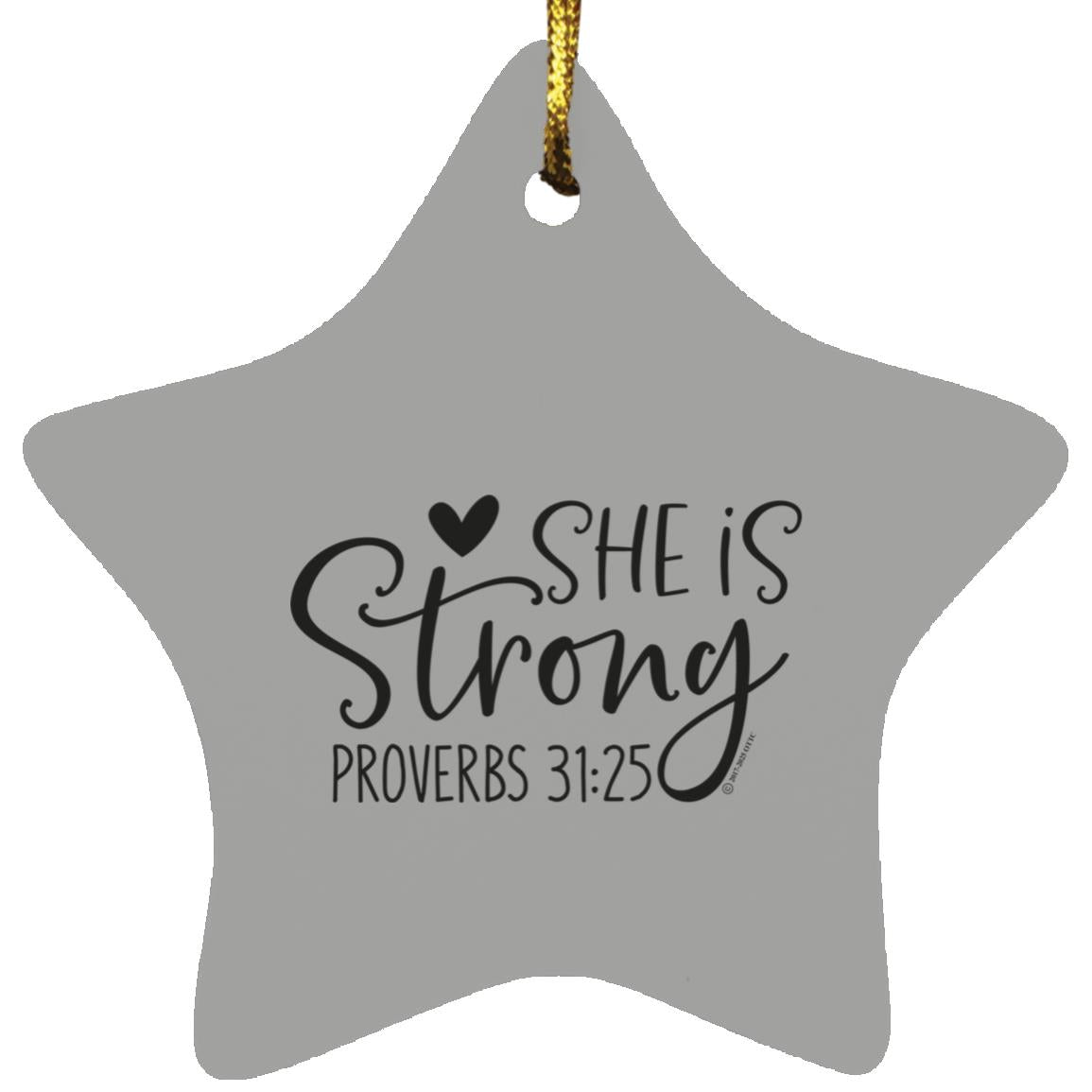 She is Strong - Star Ornament - Jesus Surfed Apparel Co. 