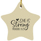 She is Strong - Star Ornament - Jesus Surfed Apparel Co. 