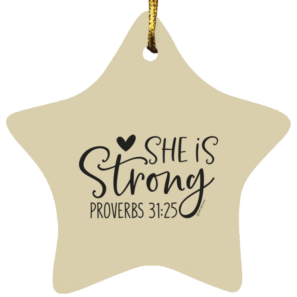 She is Strong - Star Ornament - Jesus Surfed Apparel Co. 