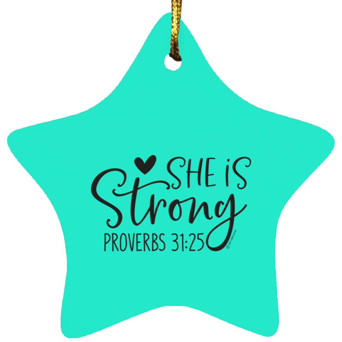 She is Strong - Star Ornament - Jesus Surfed Apparel Co. 