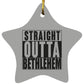 Straight Outta Bethlehem - Star Ornament - Jesus Surfed Apparel Co. 