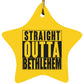 Straight Outta Bethlehem - Star Ornament - Jesus Surfed Apparel Co. 