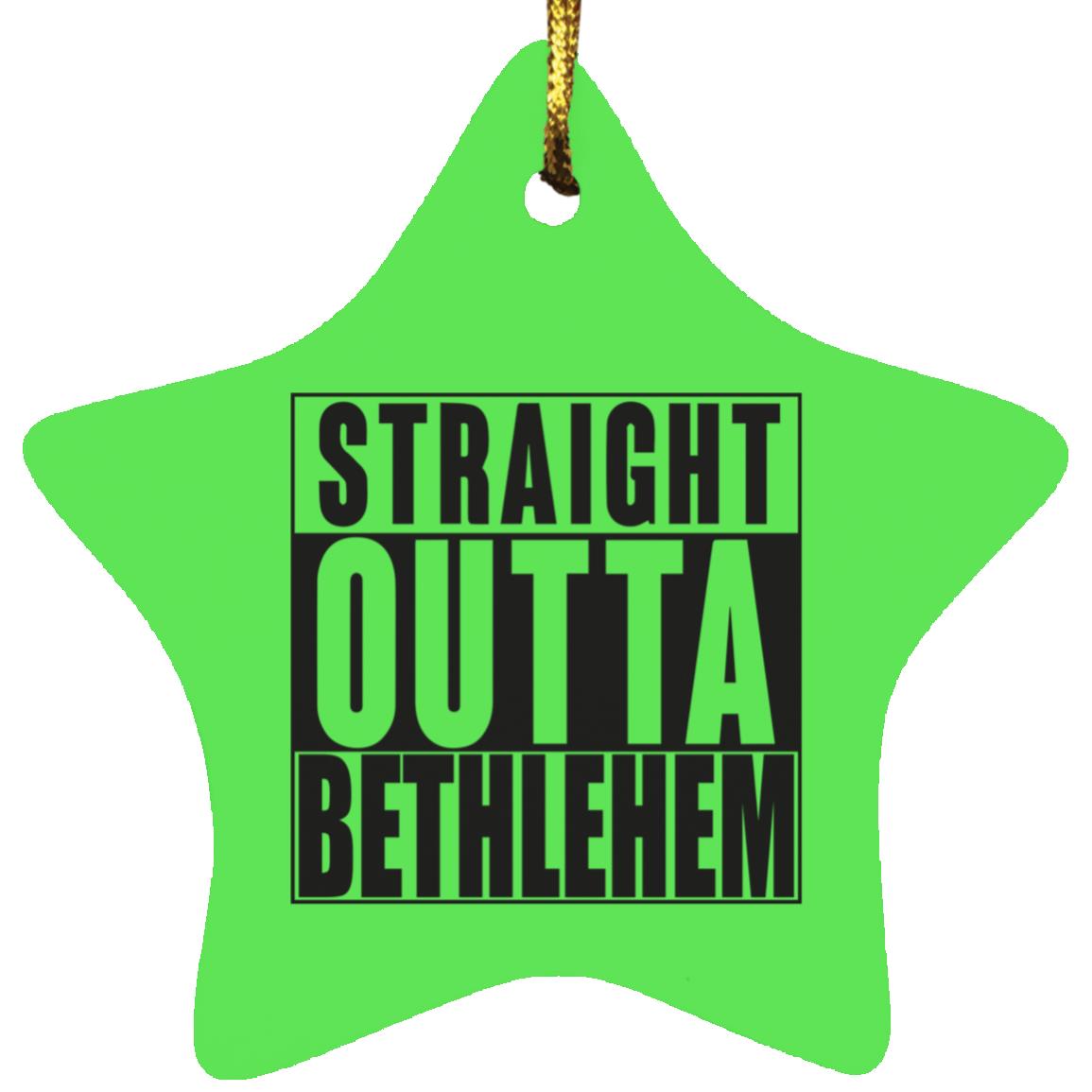 Straight Outta Bethlehem - Star Ornament - Jesus Surfed Apparel Co. 