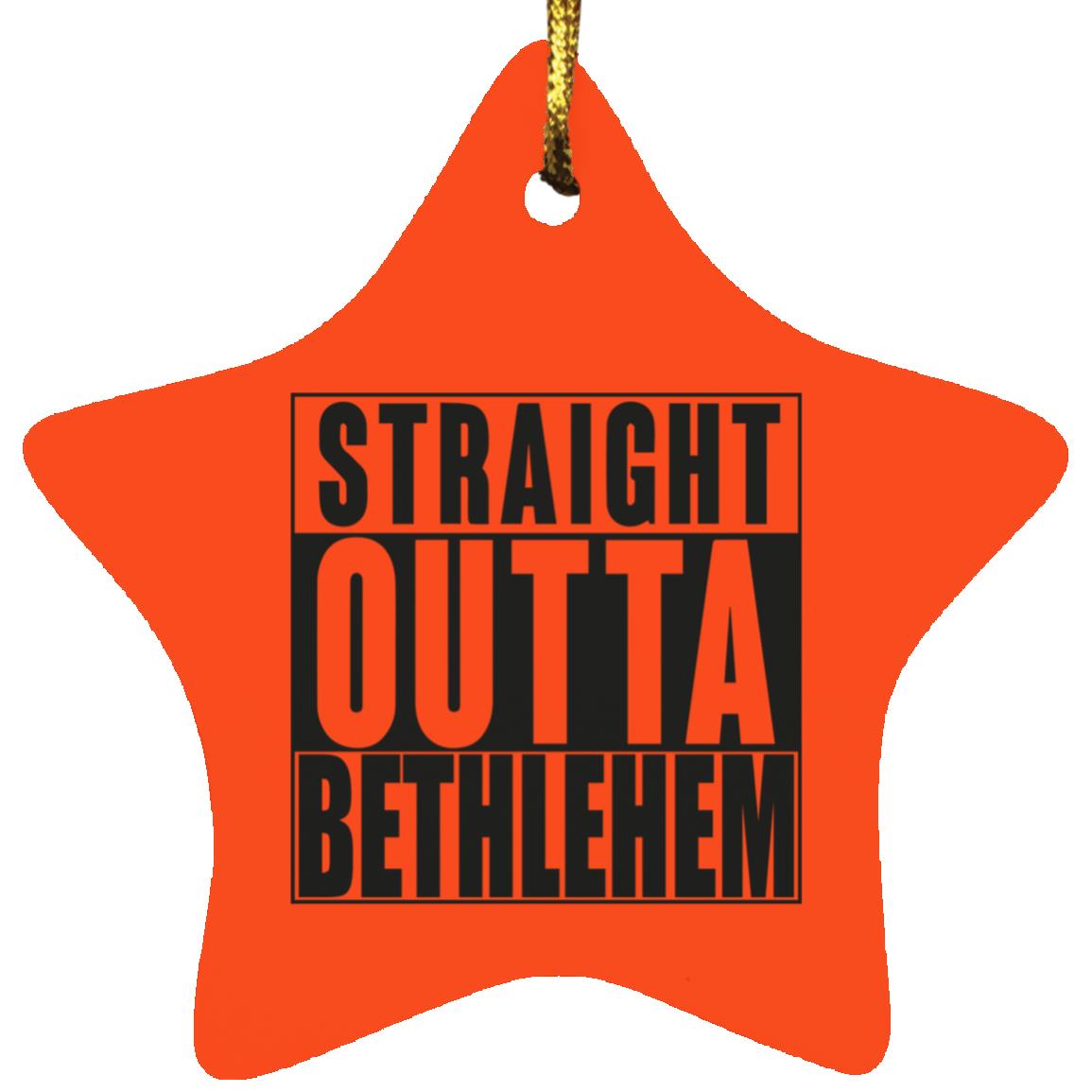 Straight Outta Bethlehem - Star Ornament - Jesus Surfed Apparel Co. 