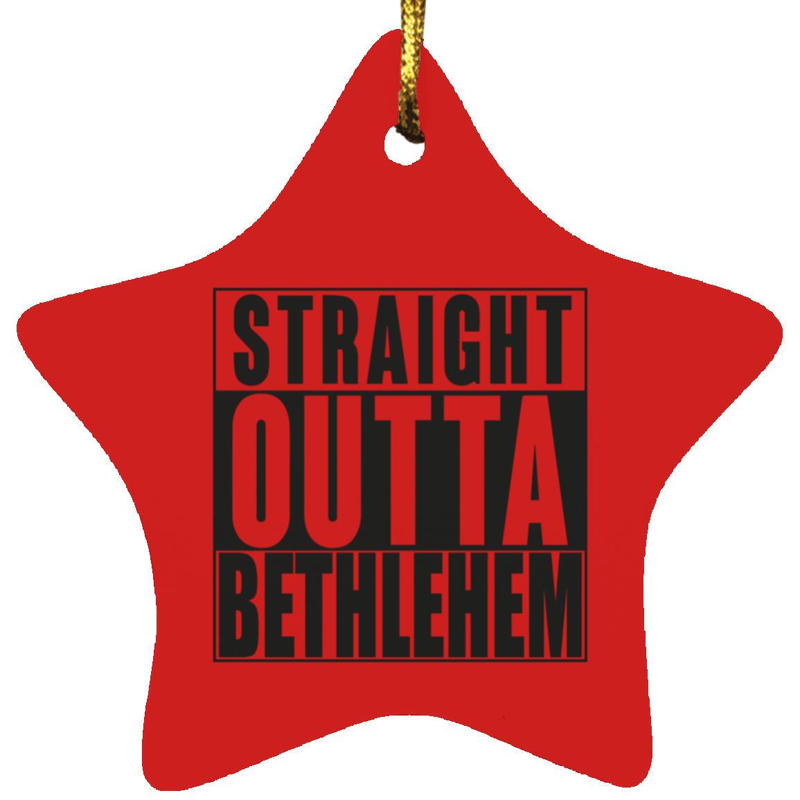 Straight Outta Bethlehem - Star Ornament - Jesus Surfed Apparel Co. 