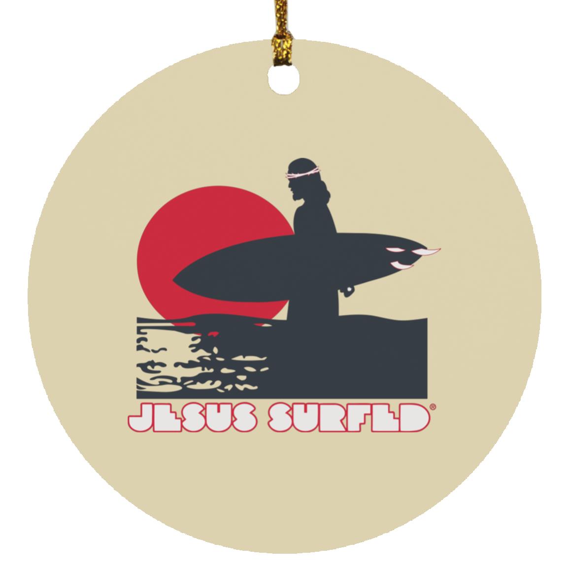 Sunset - Circle Ornament - Jesus Surfed Apparel Co. 