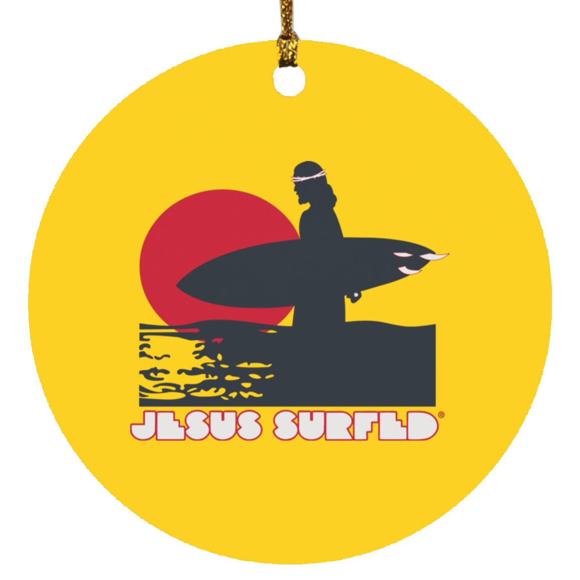 Sunset - Circle Ornament - Jesus Surfed Apparel Co. 