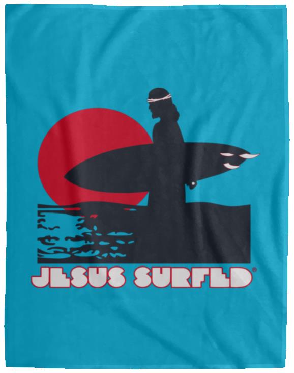 Sunset - Cozy Plush Fleece Blanket - 60x80 - Jesus Surfed Apparel Co. 