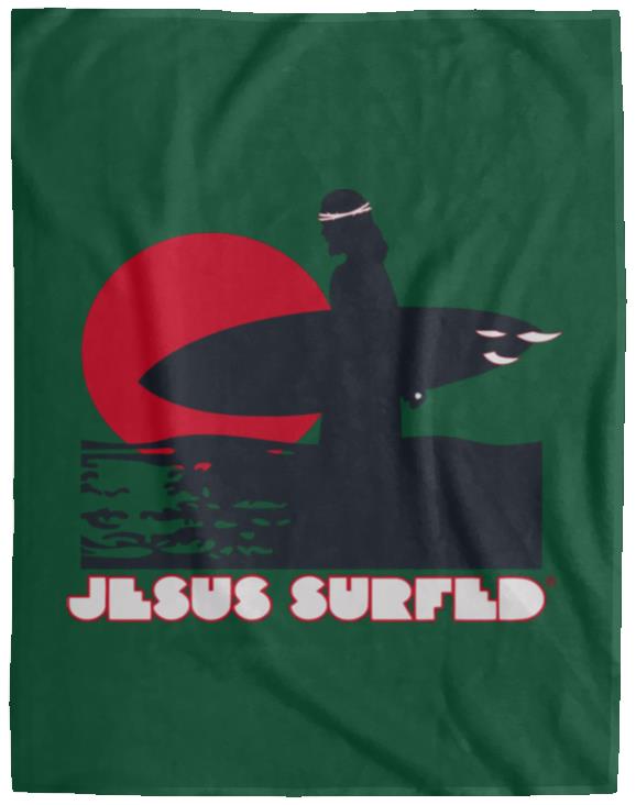 Sunset - Cozy Plush Fleece Blanket - 60x80 - Jesus Surfed Apparel Co. 