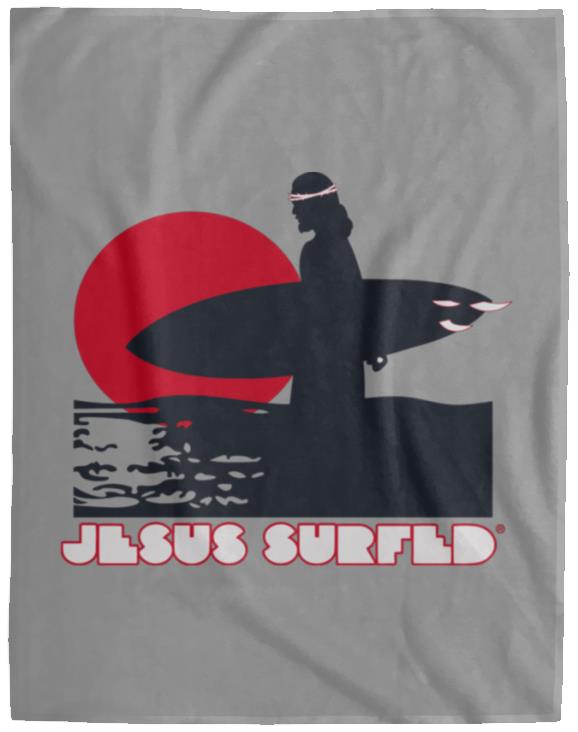 Sunset - Cozy Plush Fleece Blanket - 60x80 - Jesus Surfed Apparel Co. 