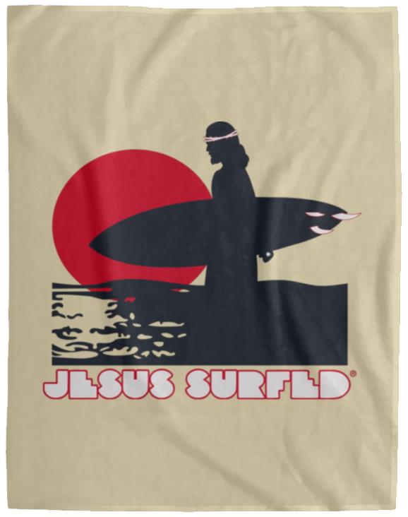 Sunset - Cozy Plush Fleece Blanket - 60x80 - Jesus Surfed Apparel Co. 