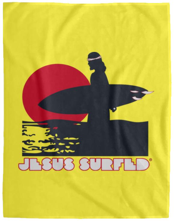 Sunset - Cozy Plush Fleece Blanket - 60x80 - Jesus Surfed Apparel Co. 