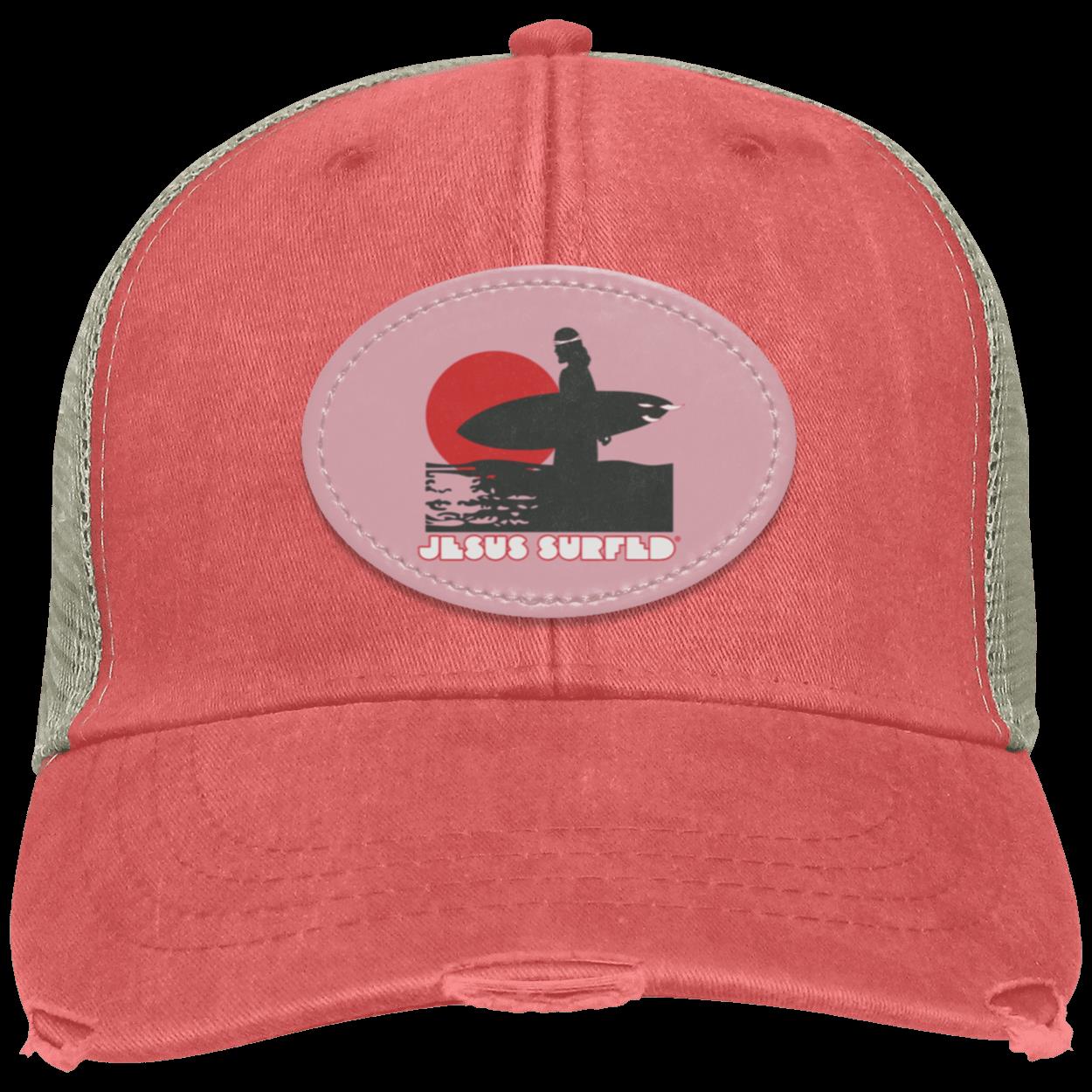 Sunset - Distressed Ollie Cap - Oval Patch - Jesus Surfed Apparel Co. 