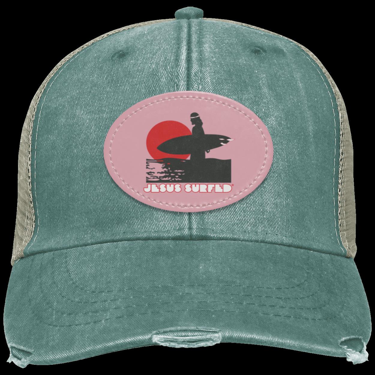 Sunset - Distressed Ollie Cap - Oval Patch - Jesus Surfed Apparel Co. 