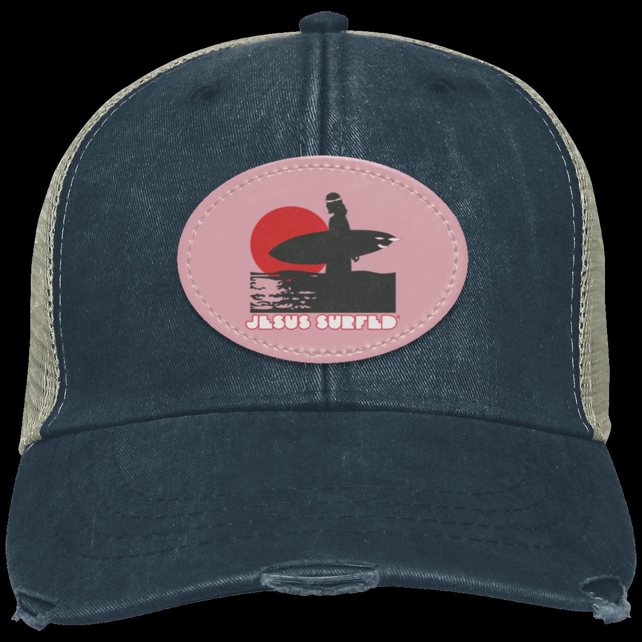 Sunset - Distressed Ollie Cap - Oval Patch - Jesus Surfed Apparel Co. 