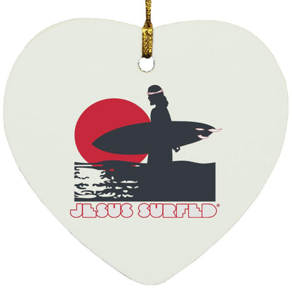 Sunset - Heart Ornament - Jesus Surfed Apparel Co. 