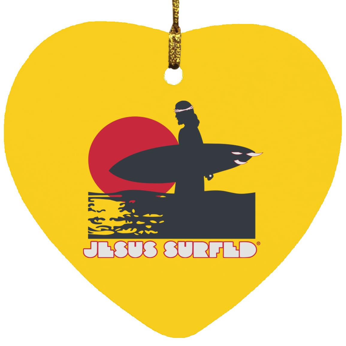 Sunset - Heart Ornament - Jesus Surfed Apparel Co. 