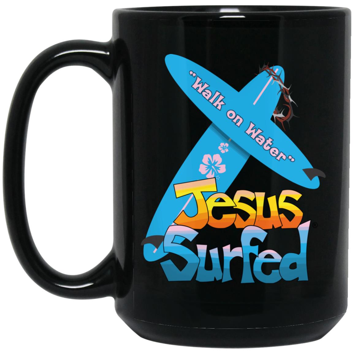 WoW Boards - 15oz Black Mug - Jesus Surfed Apparel Co. 