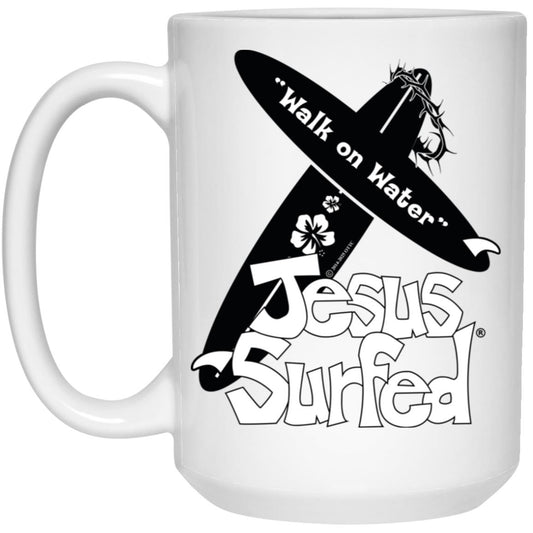 WoW Boards - 15oz White Mug - Jesus Surfed Apparel Co. 